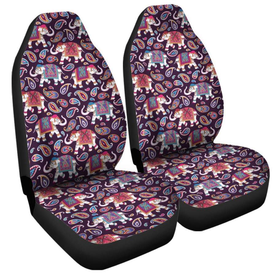 Vintage Indian Elephant Pattern Print Universal Fit Car Seat Covers