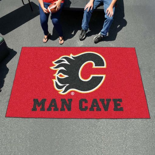 Calgary Flames Man Cave Ultimat Logo Custom Area Rug Carpet Full Sizes Home Living Rugs Carpet Decor