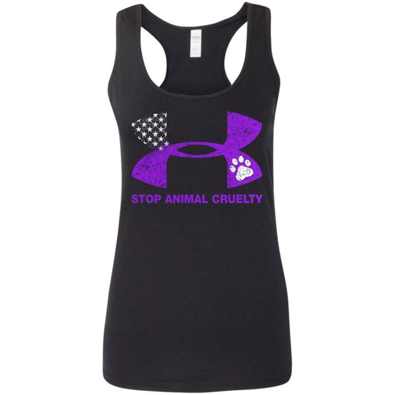 Stop Animal Cruelty Dog Lover Purple G645rl Ladies’ Softstyle Racerback Tank