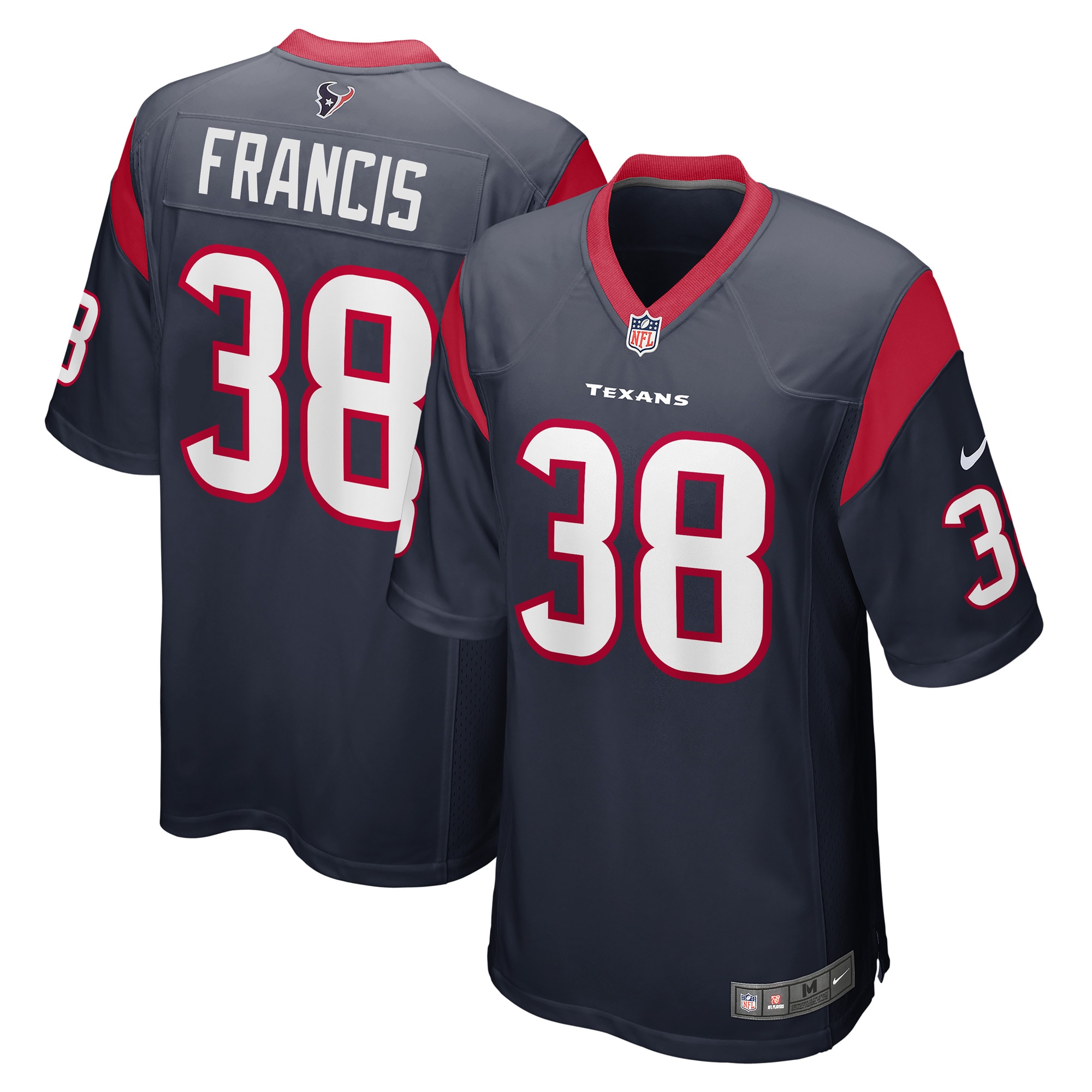 Men’s Houston Texans Jacobi Francis Navy Game Player Jersey