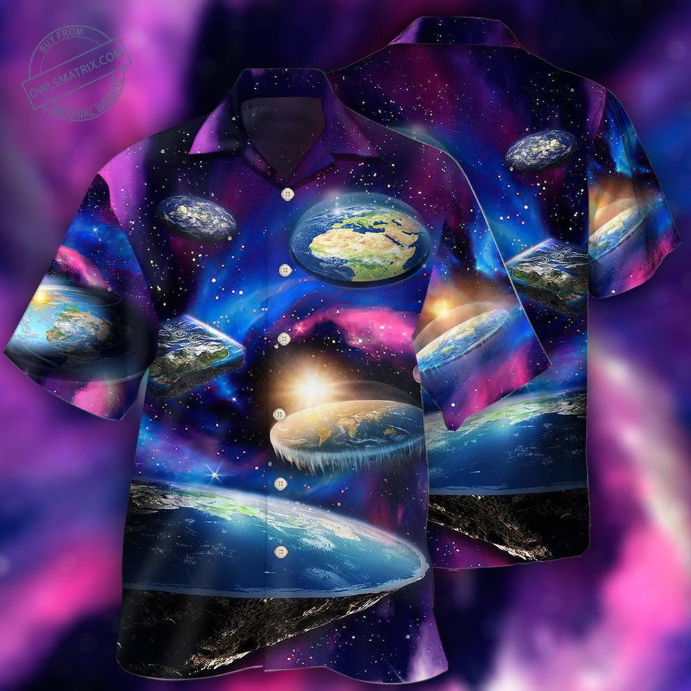 Flat Earth Big Galaxy Hawaii Shirt Ha67348