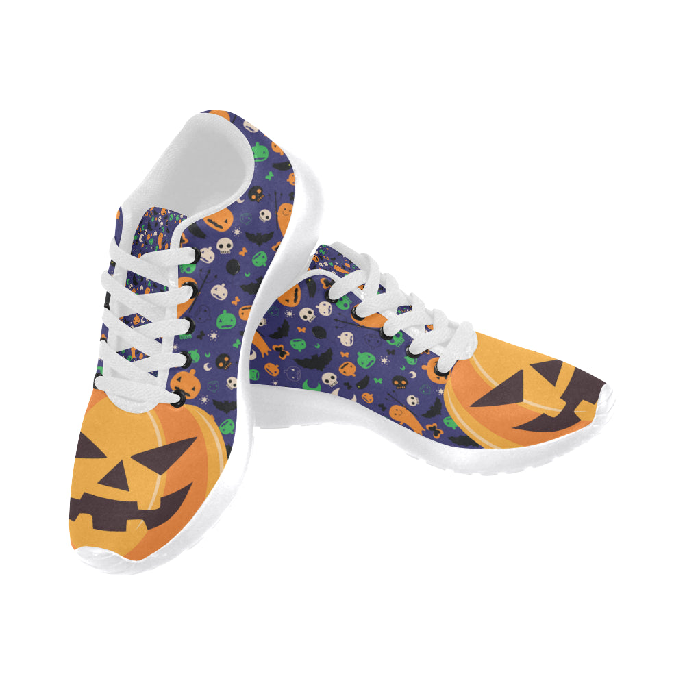 Pumpkin Halloween White Sneakers for Men