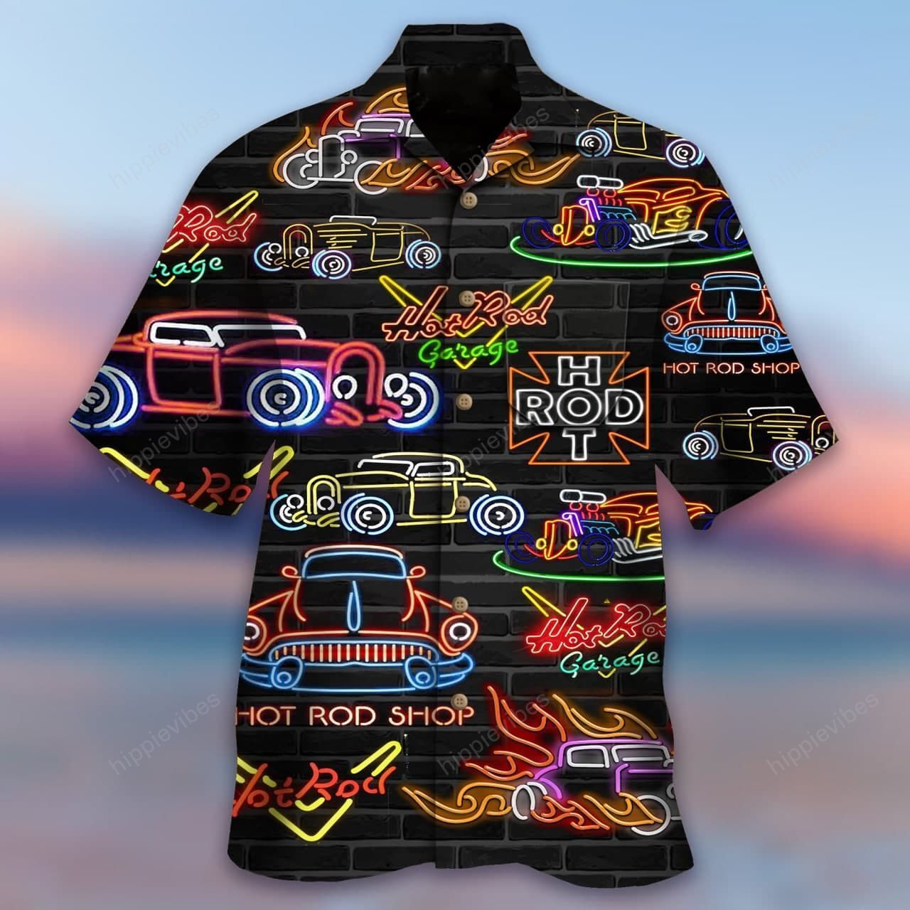 Hot Rod Neon Hawaii Shirt Re Ha64