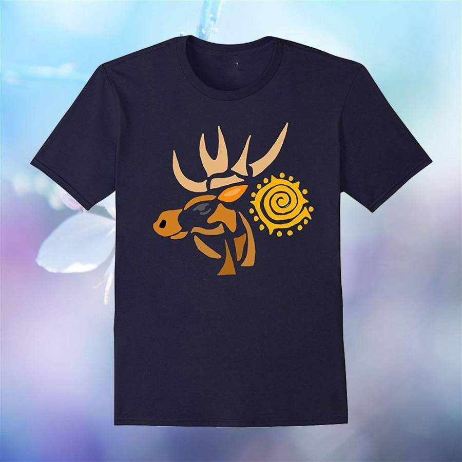 Smiletodaytees Cool Buck Deer Ad Sun Abstract Art T-Shirt