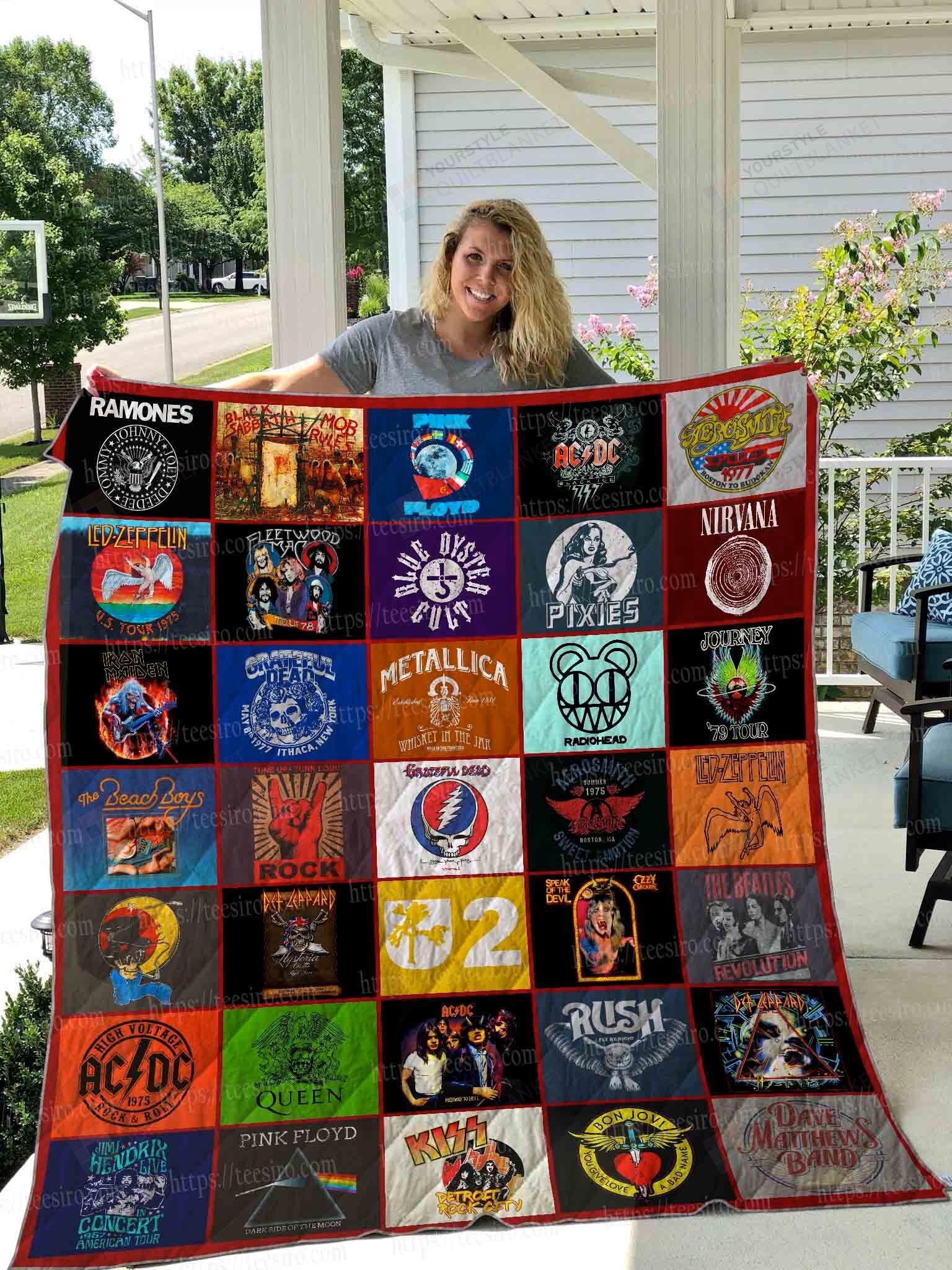 80S Music Quilt Blanket 01 Christmas Gift