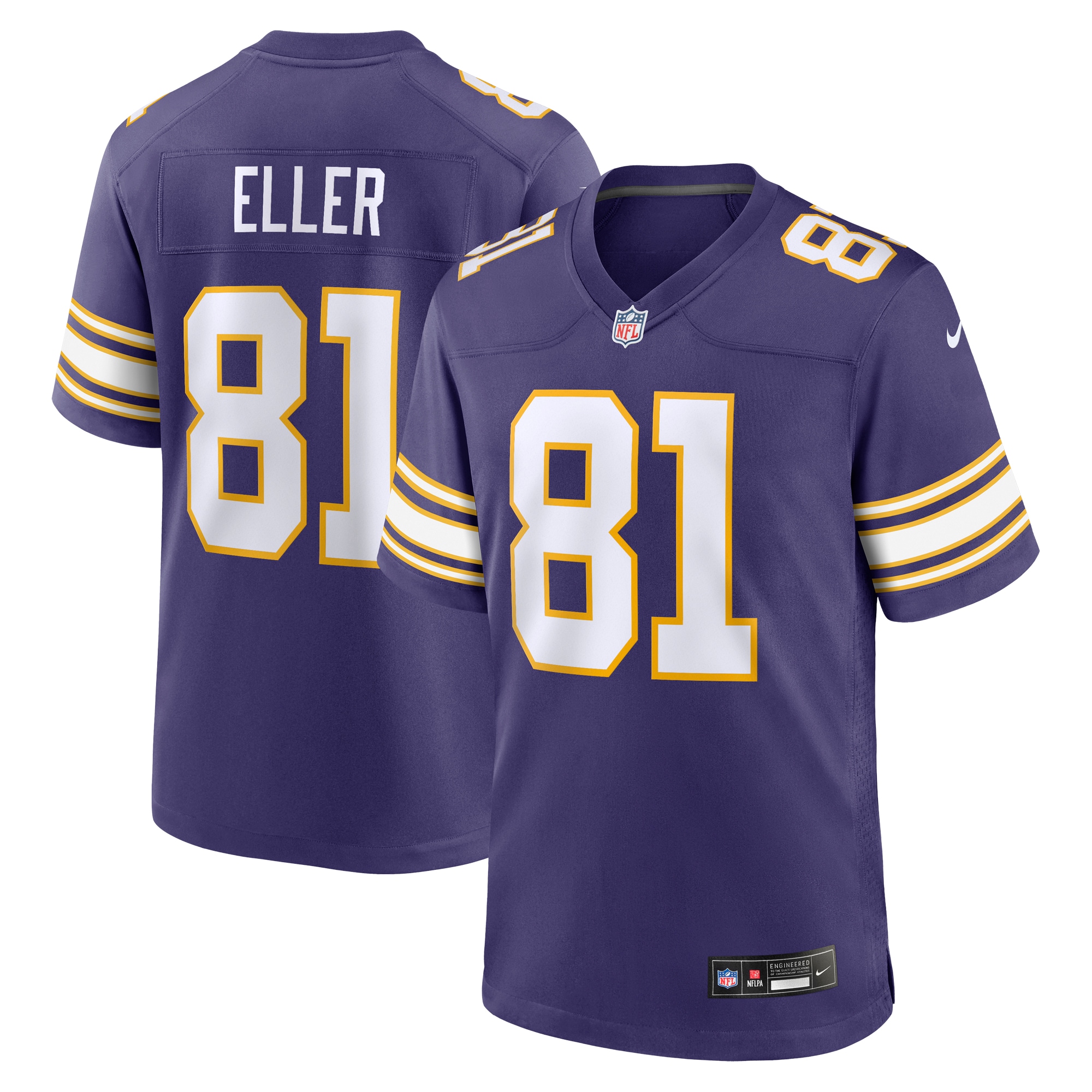 Carl Eller Minnesota Vikings Classic Retired Player Jersey – Purple