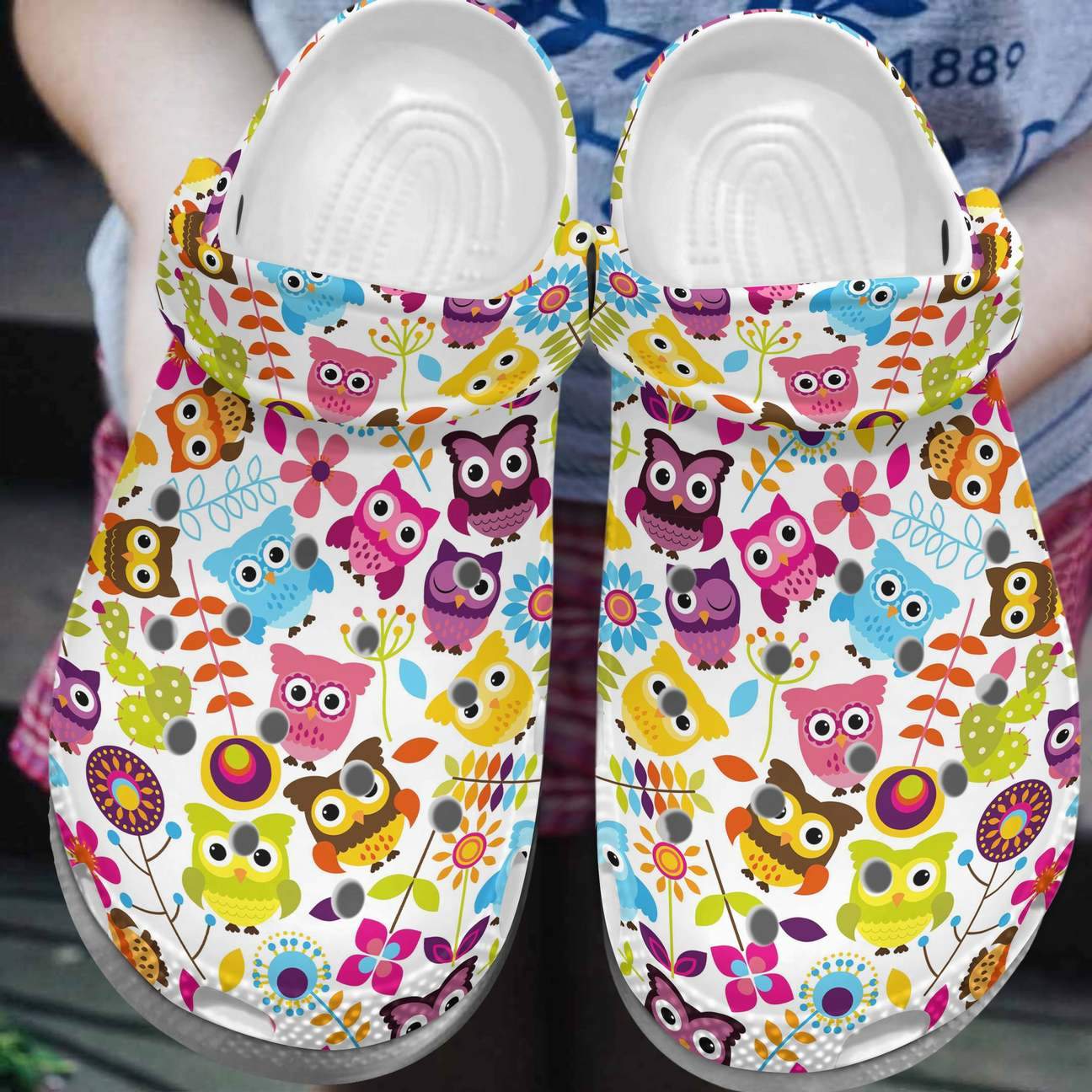 Owl Personalized Clog, Custom Name, Text, Color, Number Fashion Style For Women, Men, Kid, Print 3D Owls And Flowers