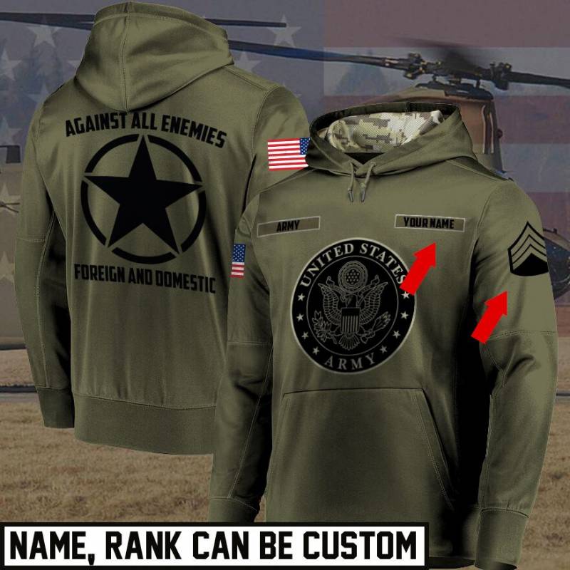 United States Army Pullover Hoodie Customize TBD272007HD02-ARM