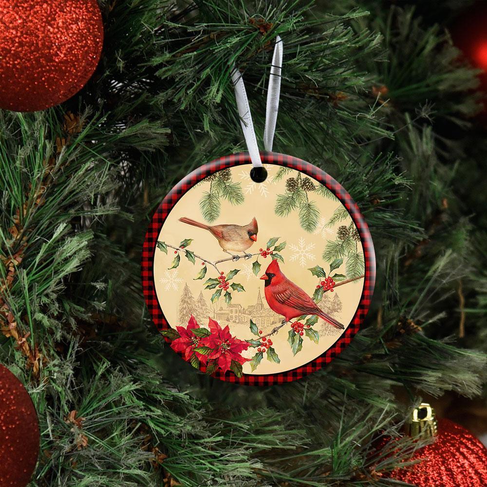 Cardinal Christmas Ornament Gift For Friend Gift For Family Memorial Gift Porcelain Ceramic Home Decorations Ornament Pendant Gift For Christmas