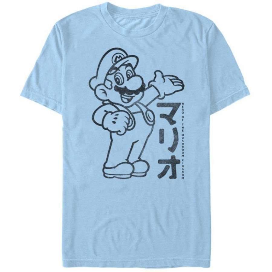 Vintage Super Mario – Super Mario Nintendo T-Shirt, Light Blue