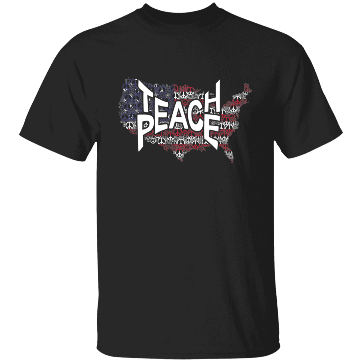 Teach Peace Shark Hippie T Shirt