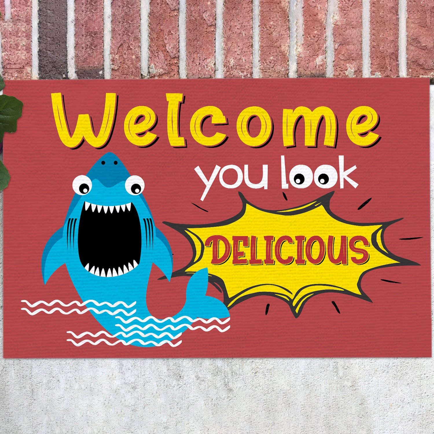 Shark Welcome You Look Delicious Funny Welcome Rug Warm House Gift Decorative Doormat Evg43838