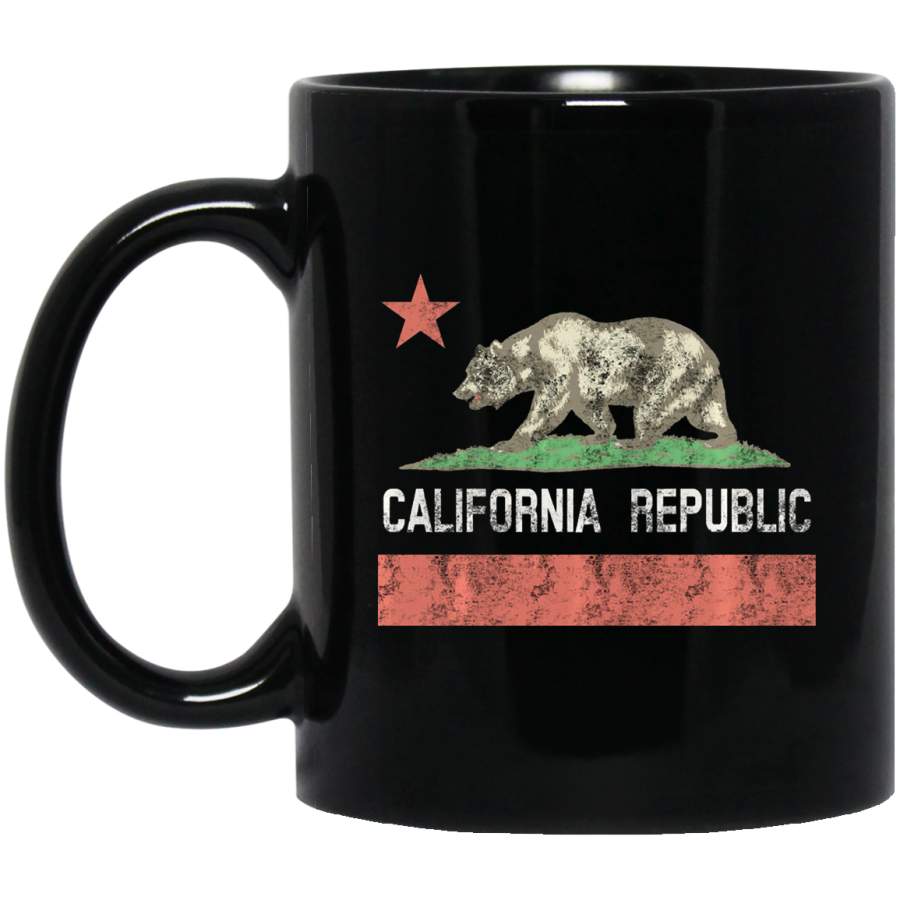 Vintage Charcoal California Republic Coffee Mug