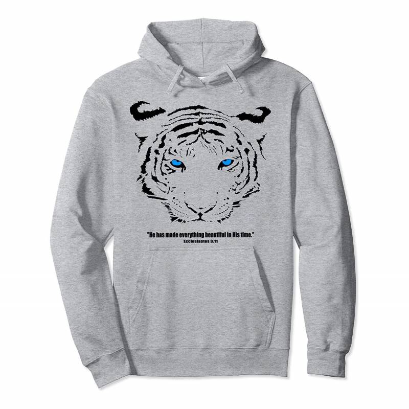 Christian White Siberian Bengal Tiger God Jesus Christ Bible Pullover Hoodie, T Shirt, Sweatshirt