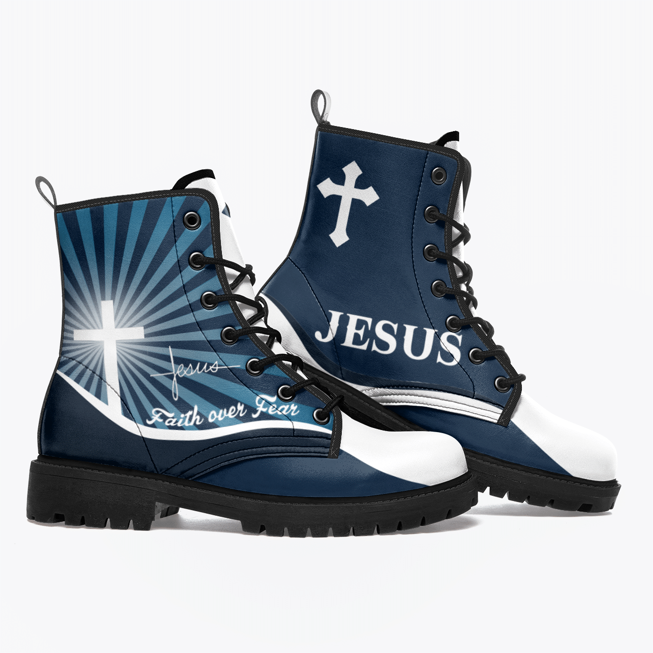 Jesus - Christ - Christians Faith Over Fear (Shoes, Leather Boots, Sneakers)