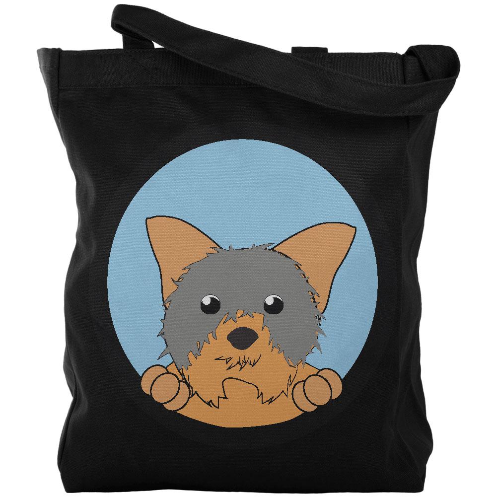 Peeking Puppy Yorkshire Terrier Canvas Tote Bag