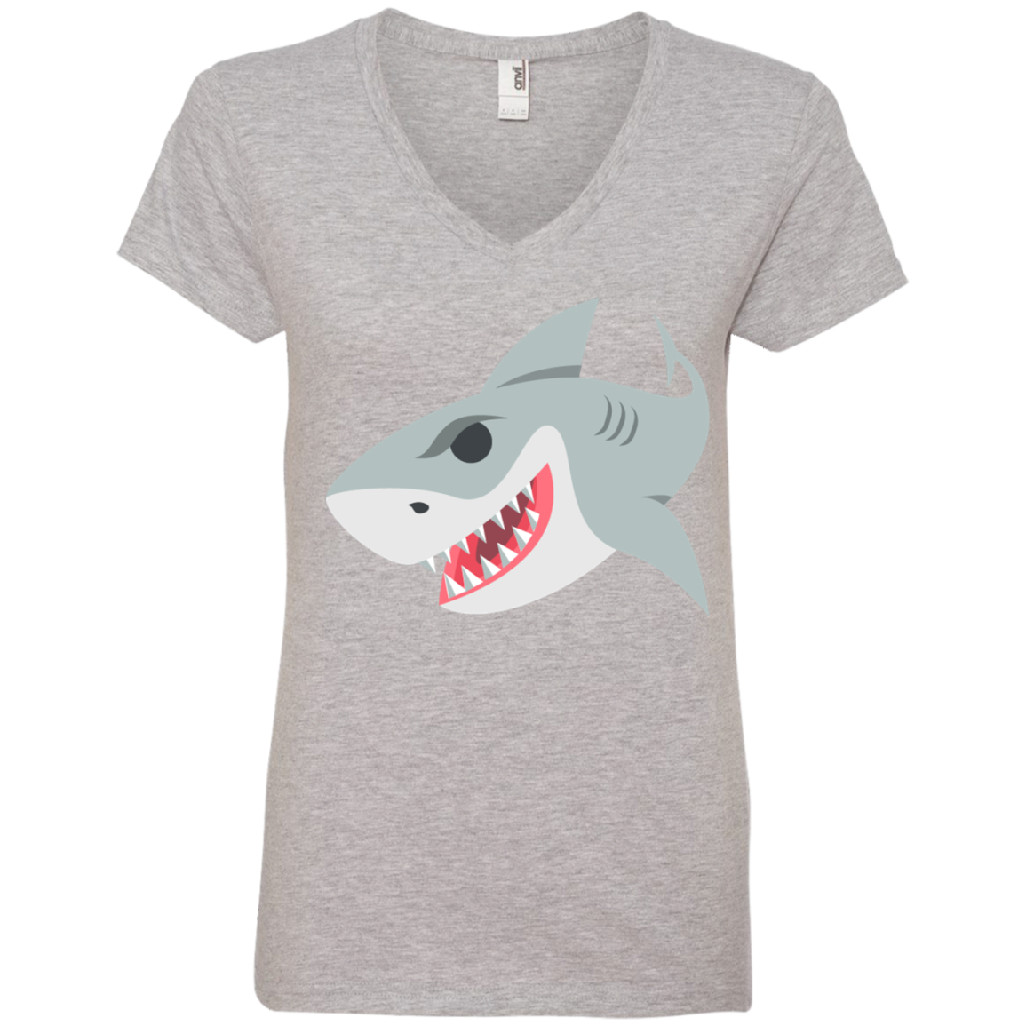 Shark Emoji Ladies’ V-Neck T-Shirt