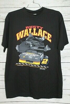 Vintage Rusty Wallace Miller Genuine Draft Beer Nascar Deadstock T-shirt Nwt 4107