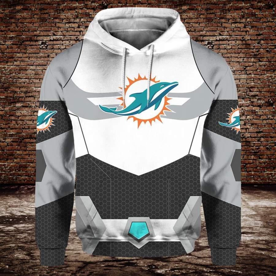 Miami Dolphins Silver Hoodie