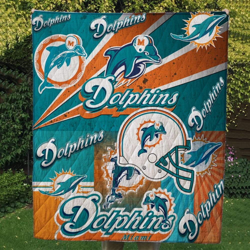 Miami Dolphins Quilt Blanket – Gift For Christmas