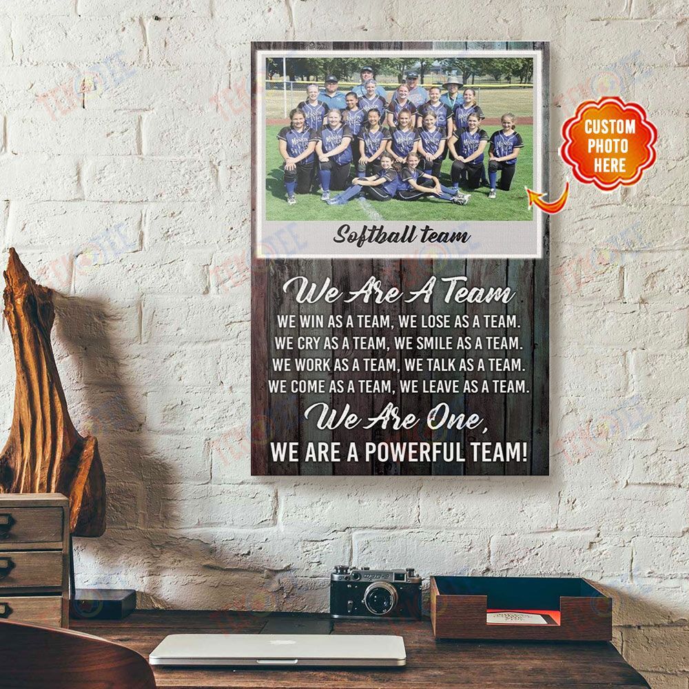 Canvas Artwork Custom Photo We’Re A Team We’Re One Softball Wall Art Canvas Wall Art Home Decoration