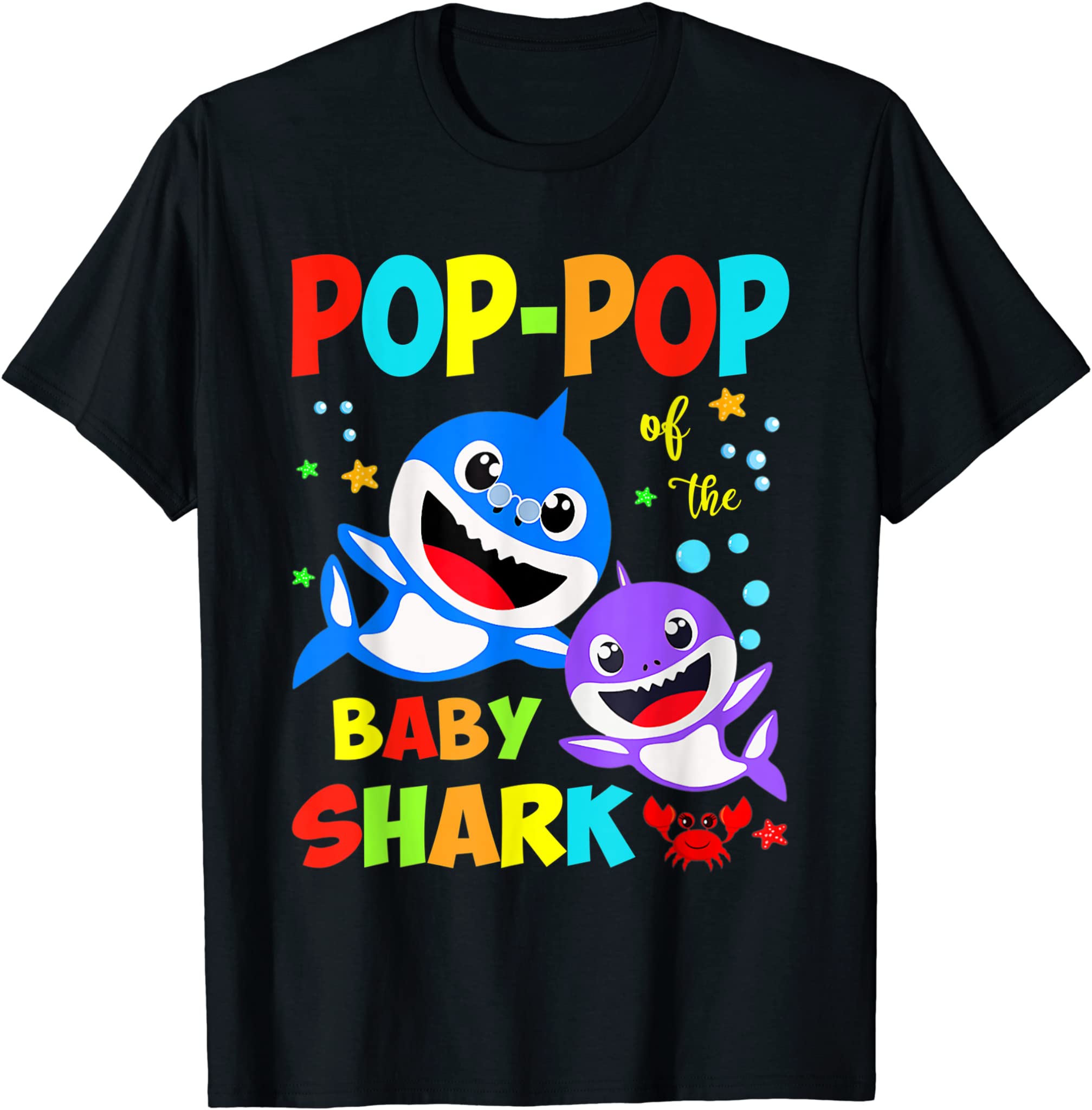 Pop-Pop Of The Baby Shark Birthday Pop-Pop Shark T-Shirt