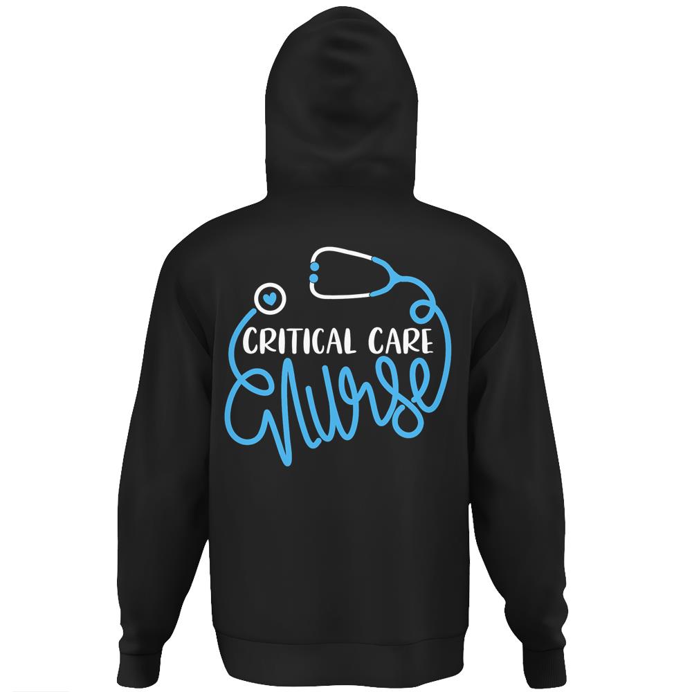 Critical Care Nursing Department Icu Rn Critical Care Nurse Hoodie Print On Back