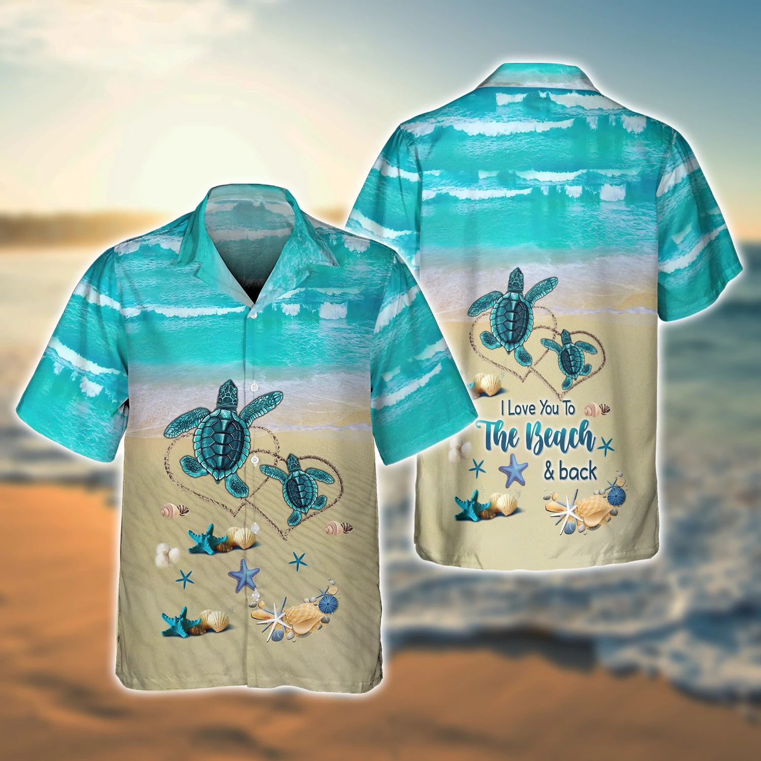 Turtle Full Print Hawaii Summer Beach Shirt Aloha Ha82789