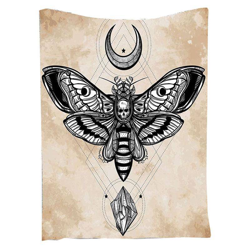 Skull Butterfly Mandala Moon Star Blanket Fly Animal