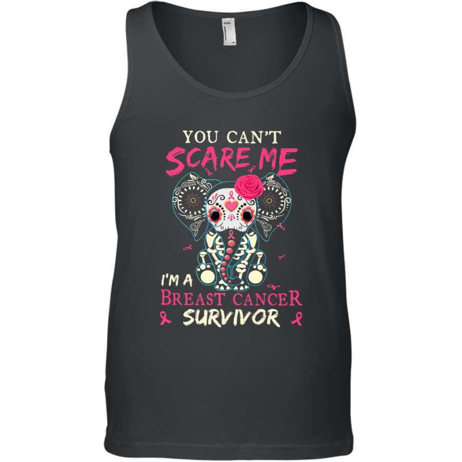 You can’t Scare Me I’m Breast Cancer Survivor Elephant Funny Men’s Tank Top