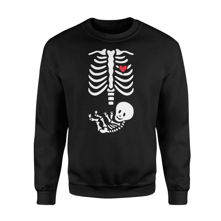 Tacos And Beer Pregnant Skeleton Halloween Sweatshirt