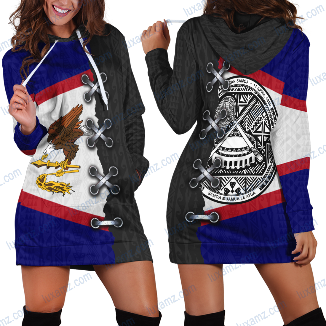 American Samoa Polynesian – Sewing Style Hoodie Dress