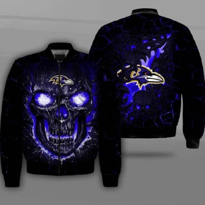 Baltimore ravens lava skull all over printed shirt – maria