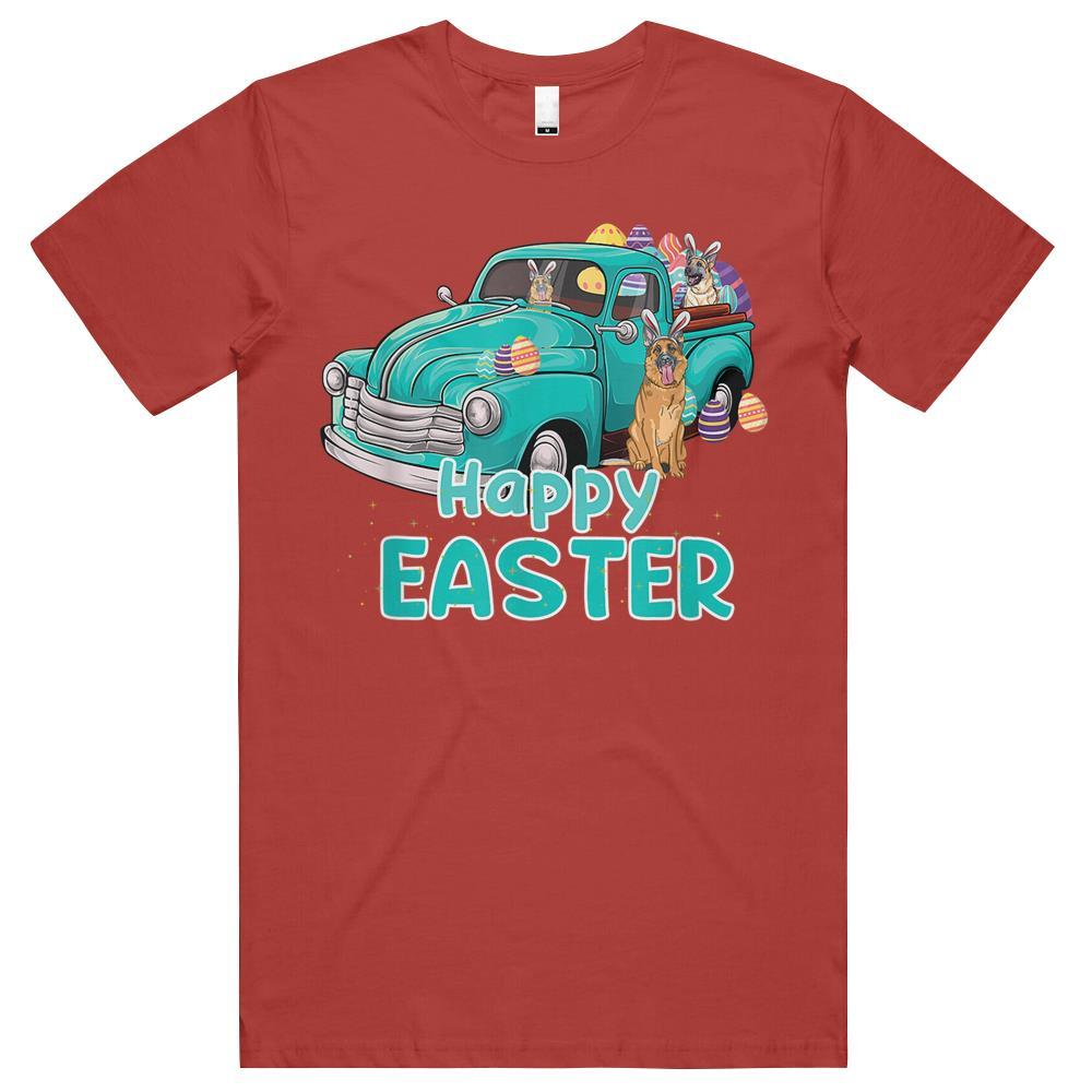 Bunny German Shepherd Happy Easter Day Truck Dog T Shirts