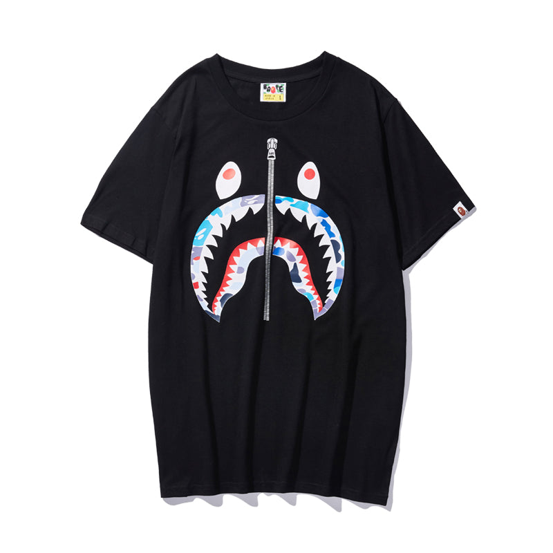 Bape Shark Black White T Shirt 702