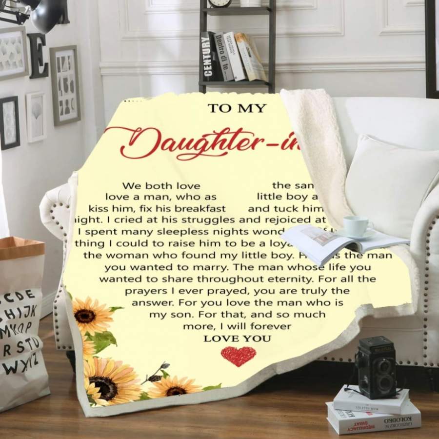 Blanket to daughter-in-law To My Daughter In Law We Both Love The Same Man- Birthday gift