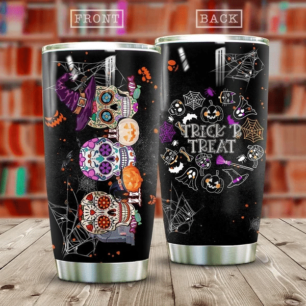 Sugar Skull Halloween Stainless Steel Tumbler