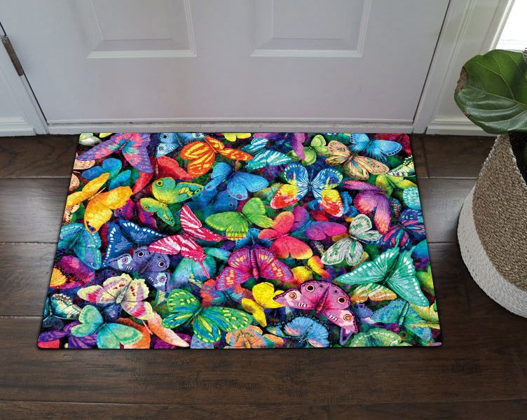 Apayprints – Colorful Butterflies 3D All Over Printed Doormat