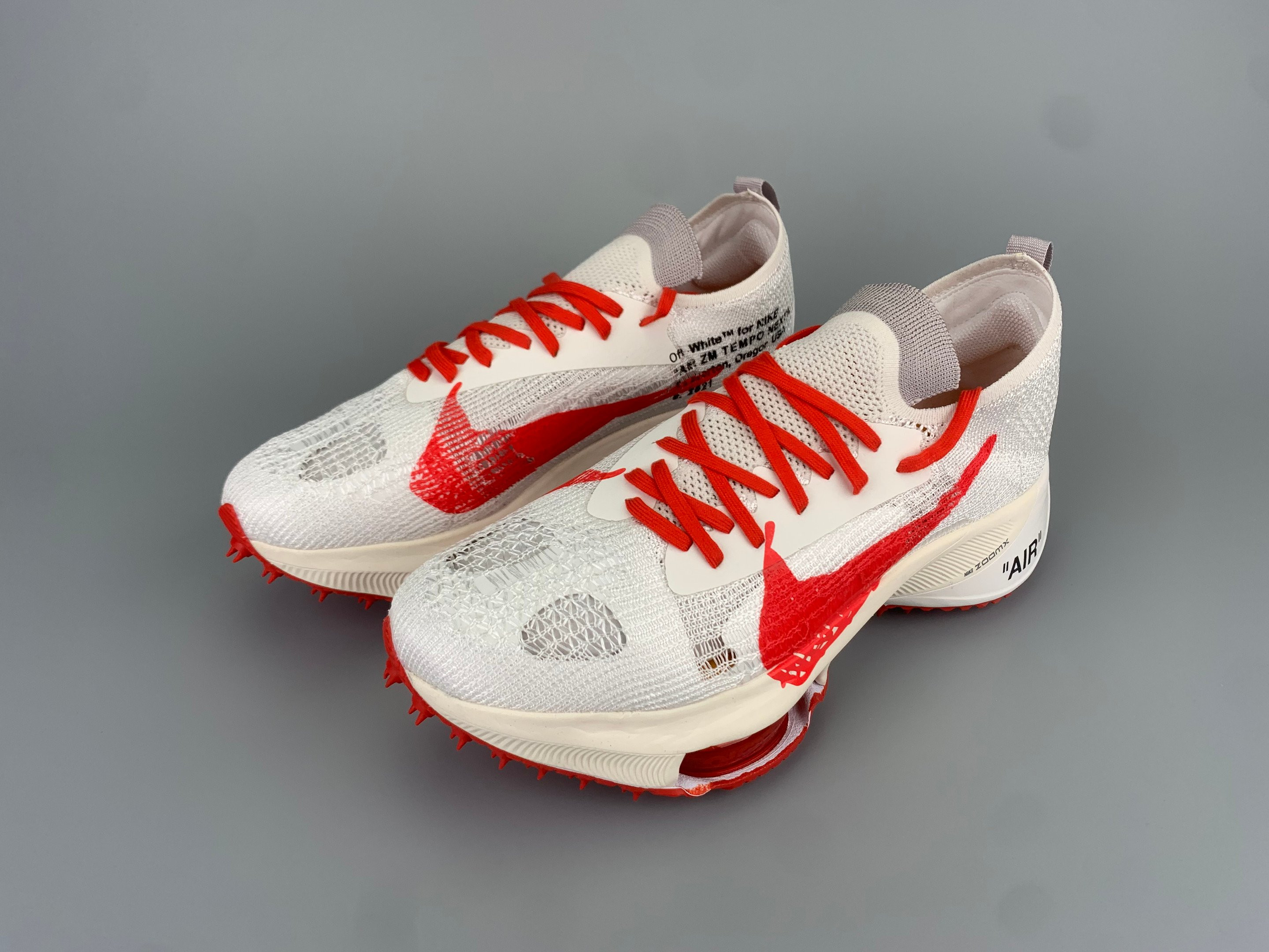 Nike Off-White ? Nike Air Zoom Tempo Next Flyknit White Red Shoes Sneakers SNK351158625