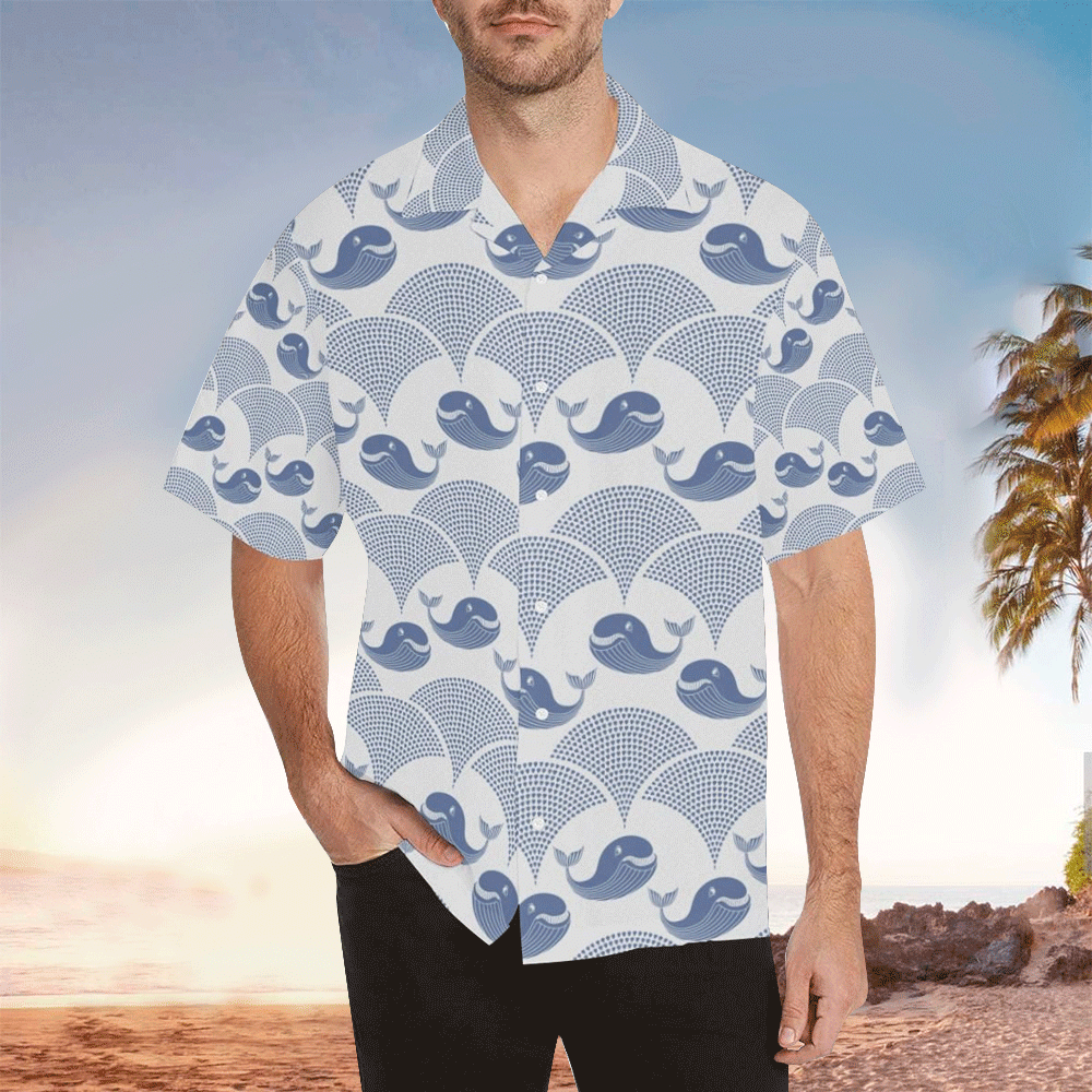 Whale Hawaiian Shirt, Mens Hawaiian Shirt For Whale Lover Hawaii Shirt Men, Aloha Shirt