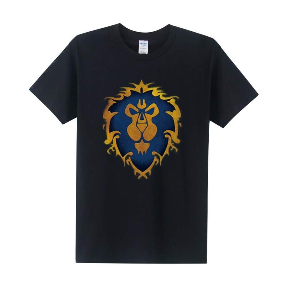 Summer Cool Game WOW T Shirt Men’s DOTA T Shirt Fashion For The Alliance Men T-shirt Short Sleeve Cotton O-neck Lion Tops