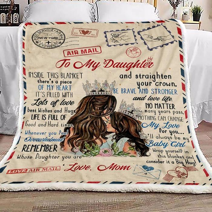 To My Daughter You’Ll Always Be My Baby Girl Fleece Blanket – Quilt Blanket, Birthday Gift, Gift From Mom To Daughter, Home Decor Bedding Couch Sofa Soft And Comfy Cozy