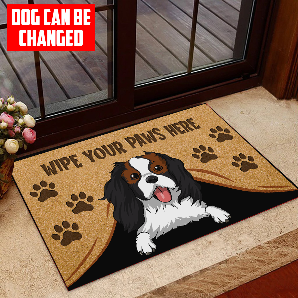 Wipe Your Paws Here Customized 3D All Over Printed Doormat