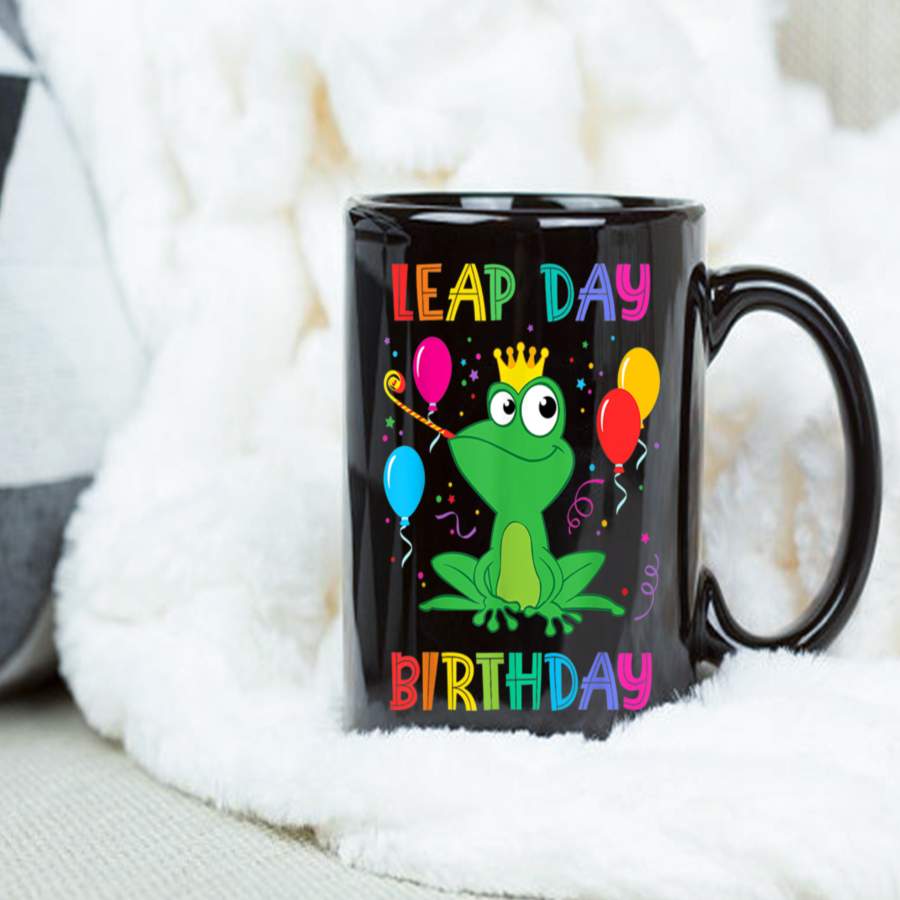 Coffee Mug Leap Day Birthday Funny Frog Mug – Black Mug