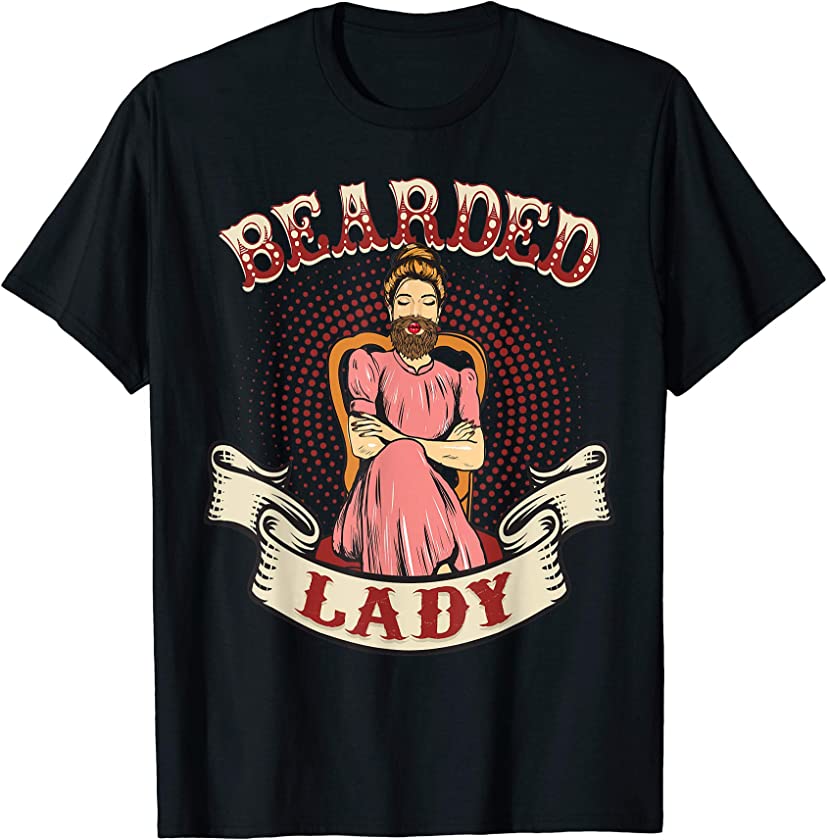 Bearded Lady Tshirt – Vintage Circus Bearded Lady Costume T-Shirt