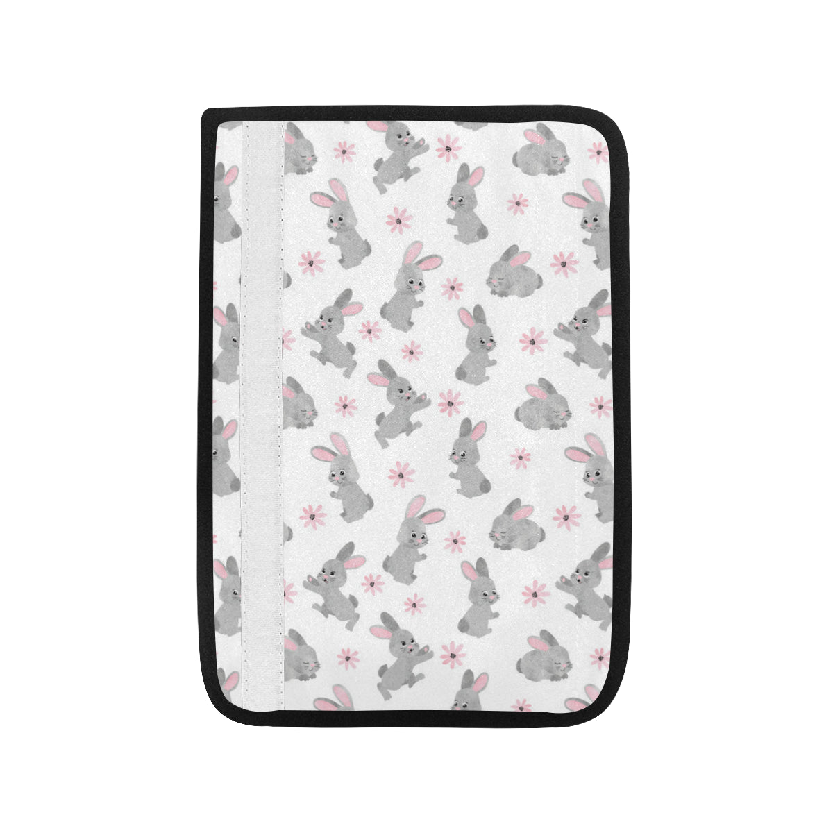 Watercolor Cute Rabbit Pattern Car Seat Belt Cover