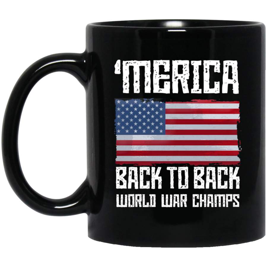 Lobo Performance Gear ‘Merica Back to Back World War Champs black Black Mug