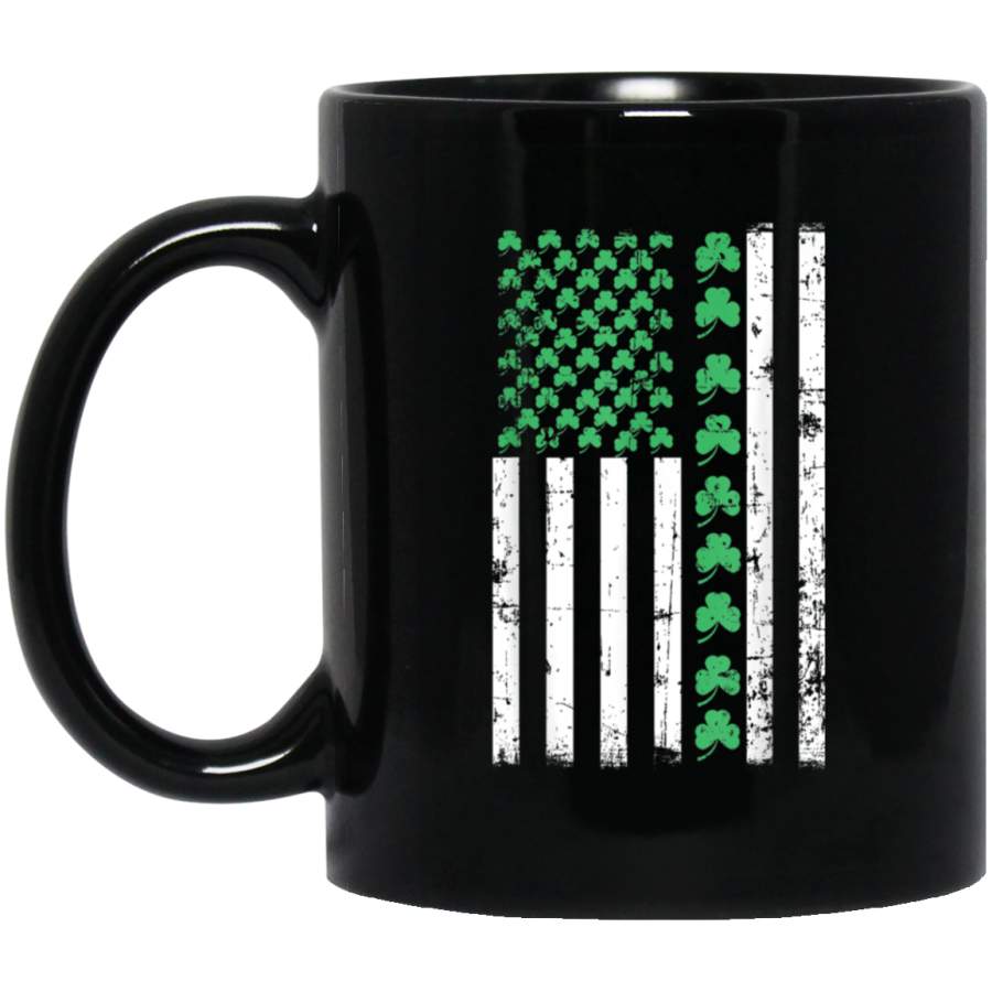 American Flag St Patricks Day Mug Vintage Irish Lucky