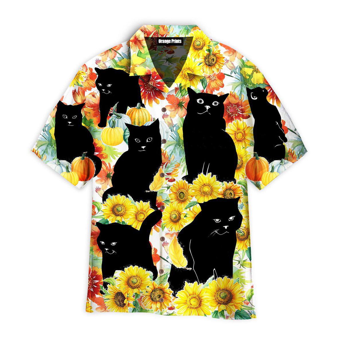 Black Cat Love Autumn Aloha Hawaii Shirts For Men Women Ha84268