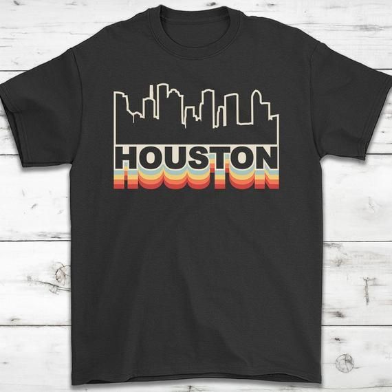 Houston Skyline Rainbow Style Shirt Gift Houston Texas Shirt